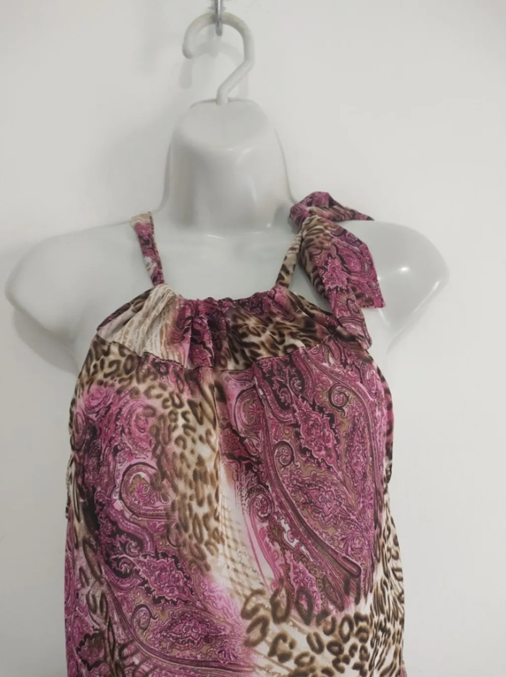 Vestido Midi Estampado e Amarração - Tam. M