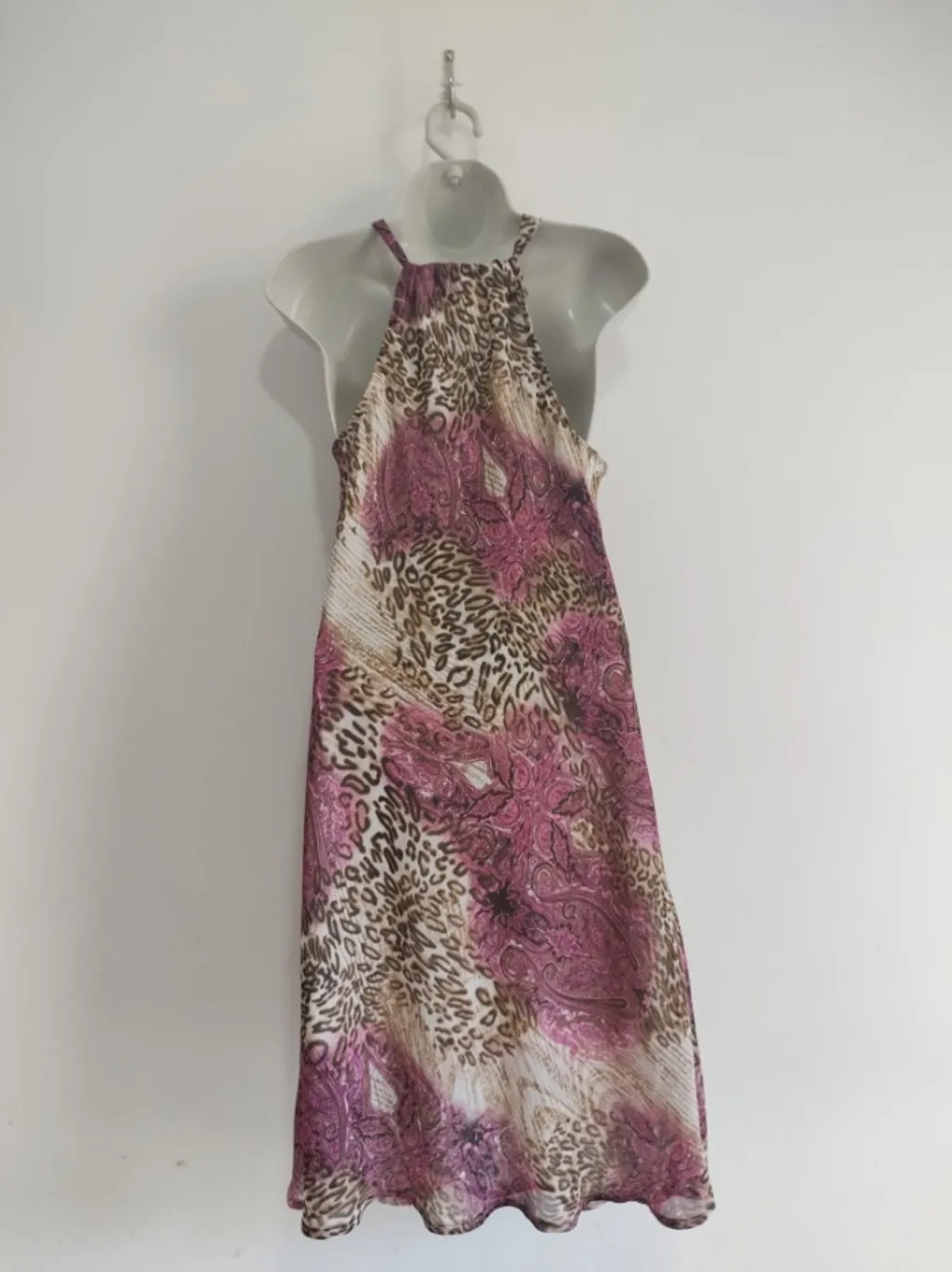 Vestido Midi Estampado e Amarração - Tam. M