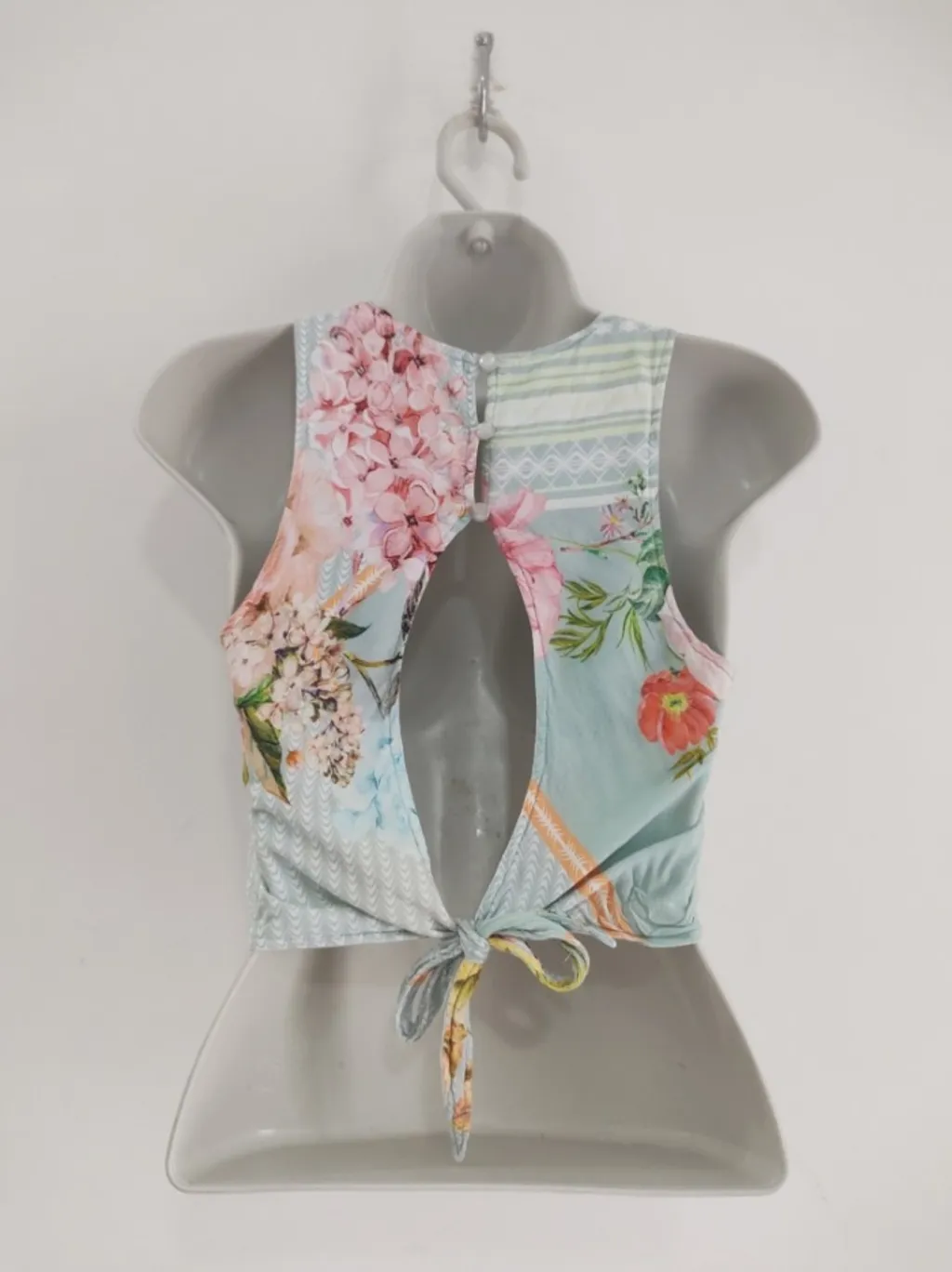 Cropped Estampado com Detalhe em Trama - Tam. M