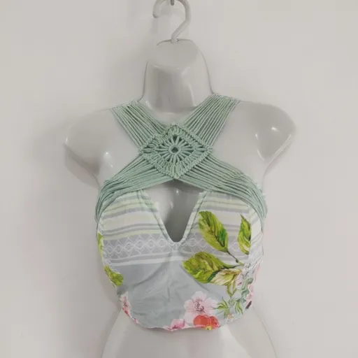 Cropped Estampado com Detalhe em Trama - Tam. M