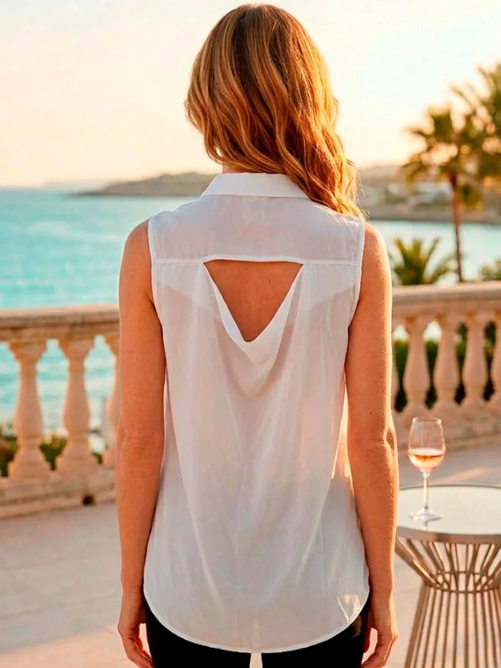 Camisa Regata Decote nas Costas - Tam. M