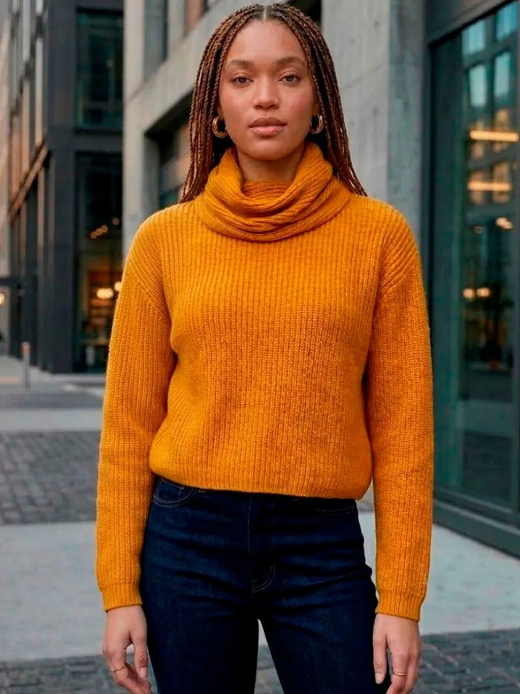 Suéter Cropped Gola Alta - Tam. M