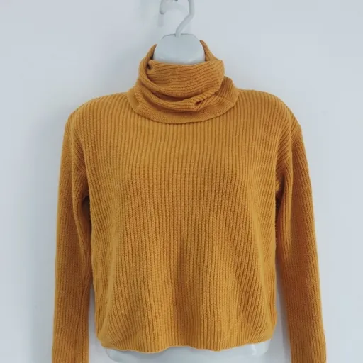 Suéter Cropped Gola Alta - Tam. M