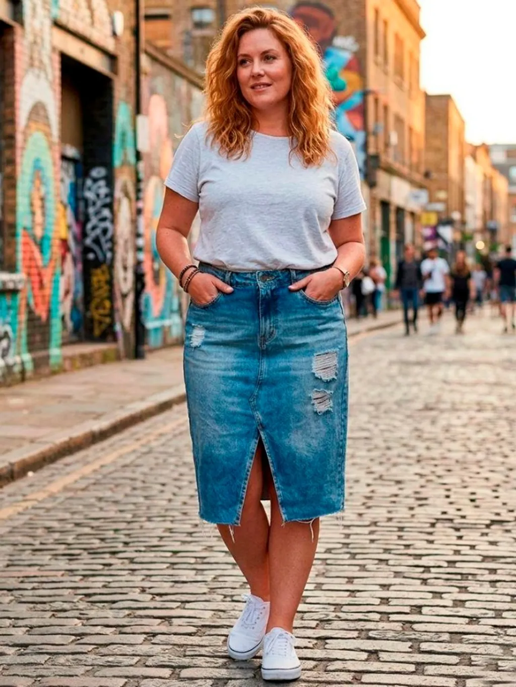 Saia Jeans Midi Vizzy - Tam. 42