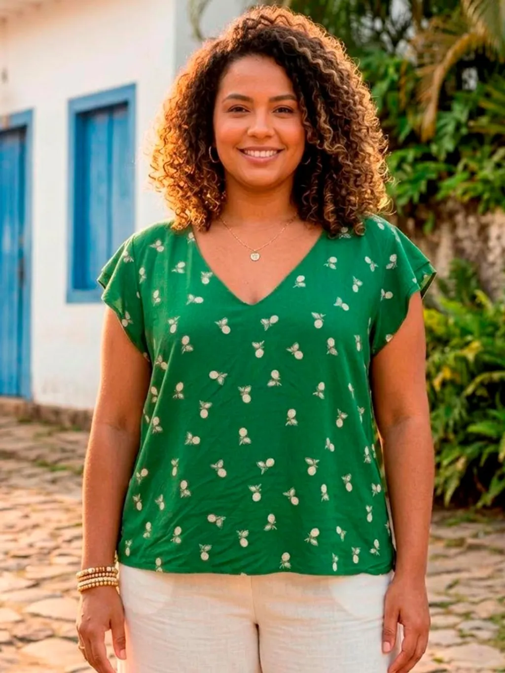 Blusa Estampa Limões Marfinno - Tam. G