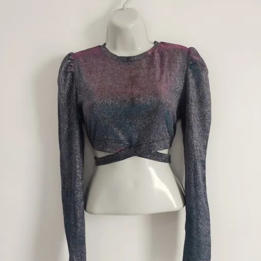 Cropped Brilho Holográfico SHEIN - Tam. M