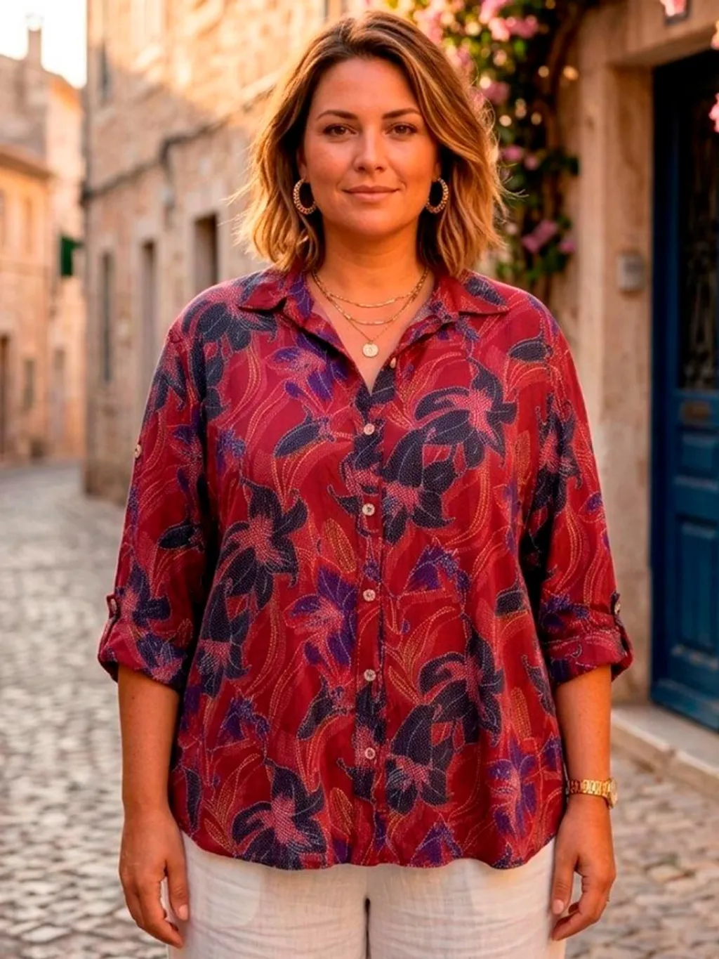 Camisa Pink Floral - Tam. XGG