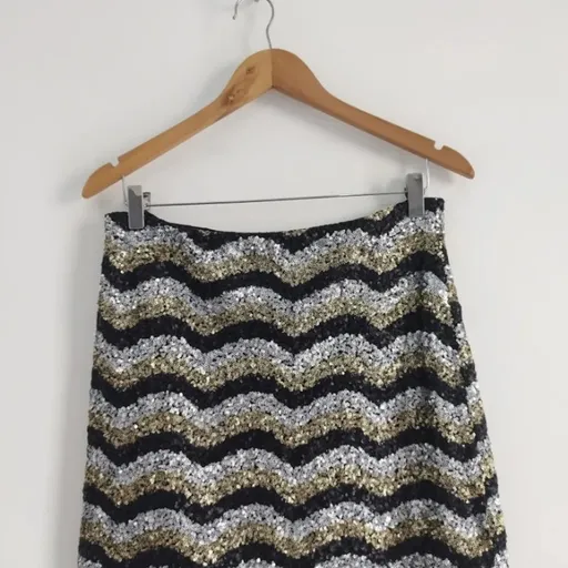 Saia Zigue Zague Paetês - Tam. 42