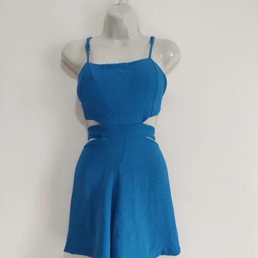 Macaquinho Azul Recortes - Tam. M