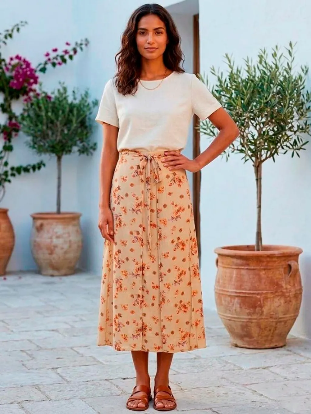 Saia Florida de Seda VINTAGE CGC - Tam. P