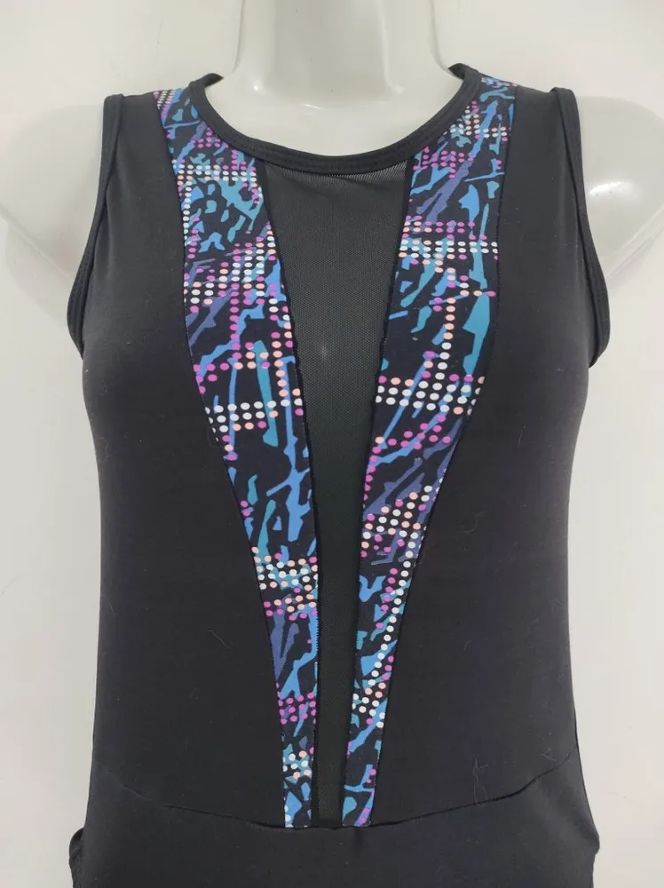 Body Decote V Tule Com Estampa Abstrata - Tam. P
