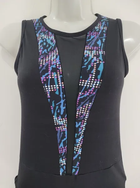 Body Decote V Tule Com Estampa Abstrata - Tam. P