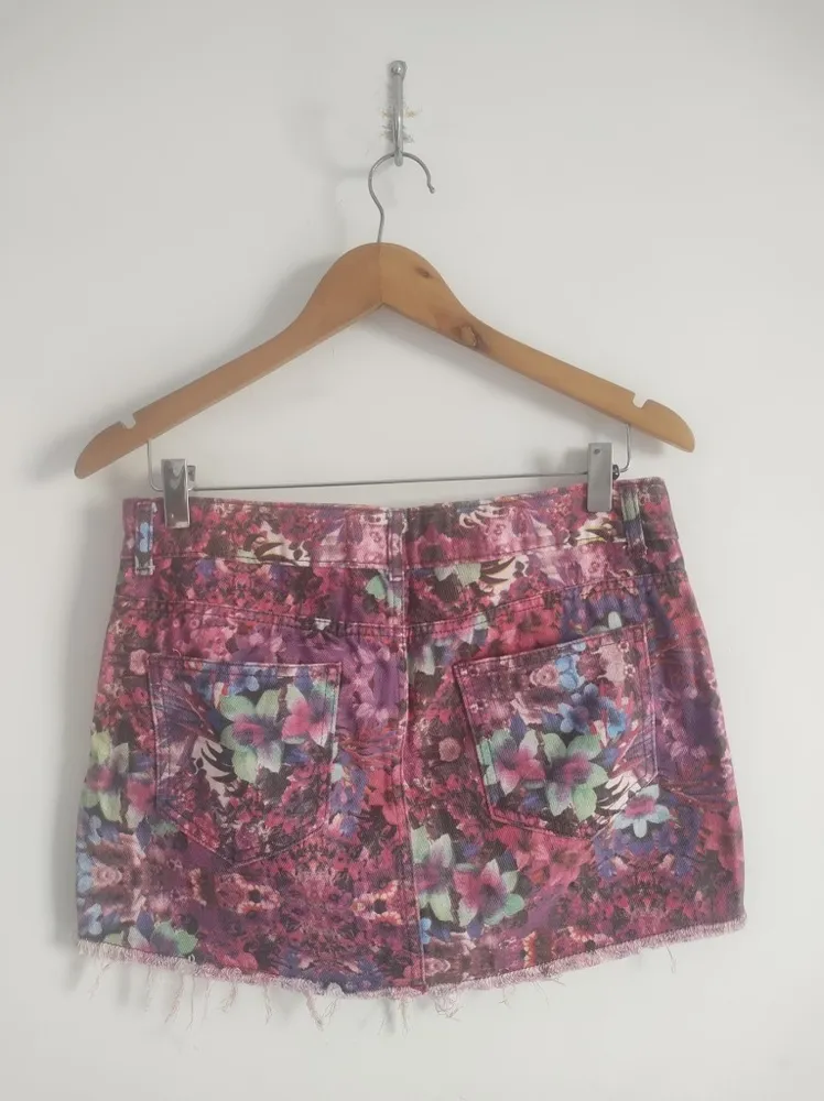 Saia Jeans Floral - Tam. 38
