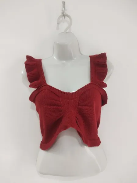 Cropped de Tricô Alça Babado - Tam. M