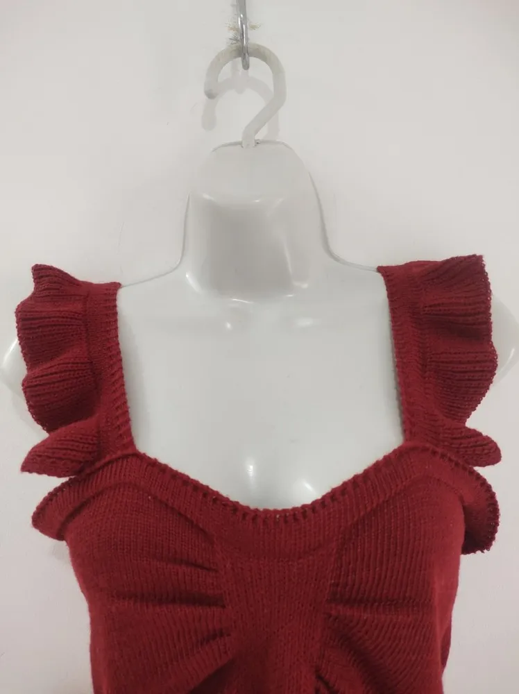 Cropped de Tricô Alça Babado - Tam. M