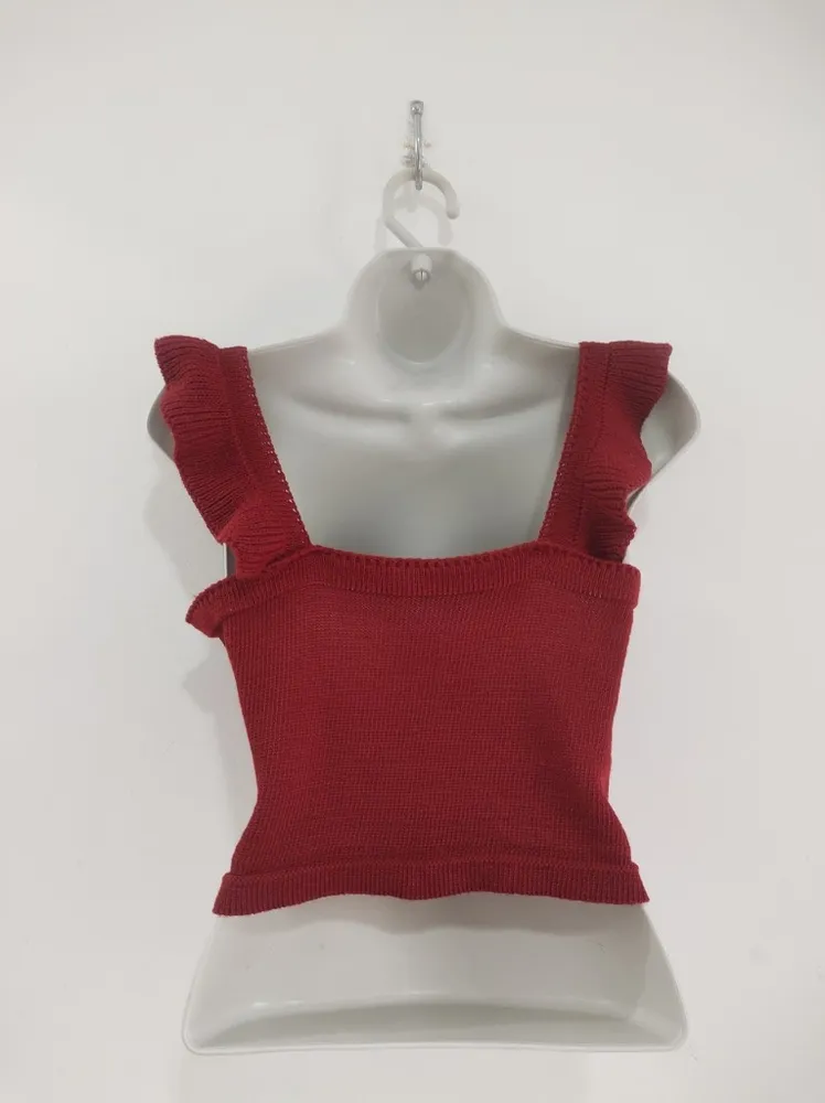 Cropped de Tricô Alça Babado - Tam. M