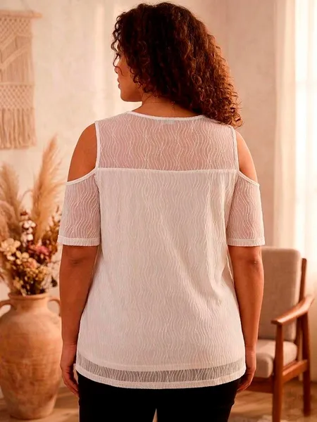 Blusa Pérola Ombro Vazado - Tam. GG