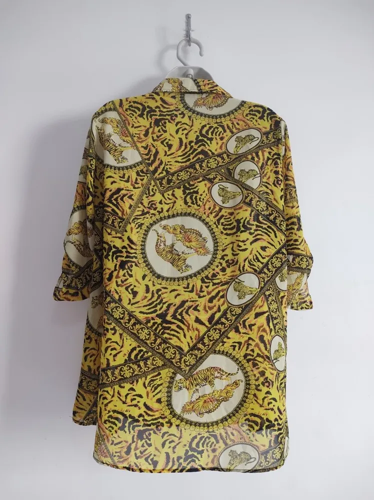 Camisa Amarela Estampada - Tam. G
