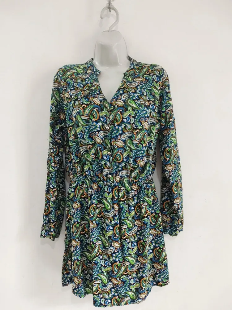Vestido Manga Longa Paisley - Tam. M