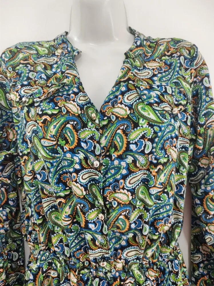 Vestido Manga Longa Paisley - Tam. M