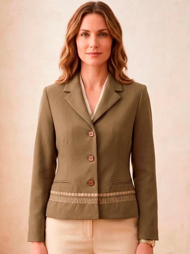 Blazer de Alfaiataria Bordado - Tam. P