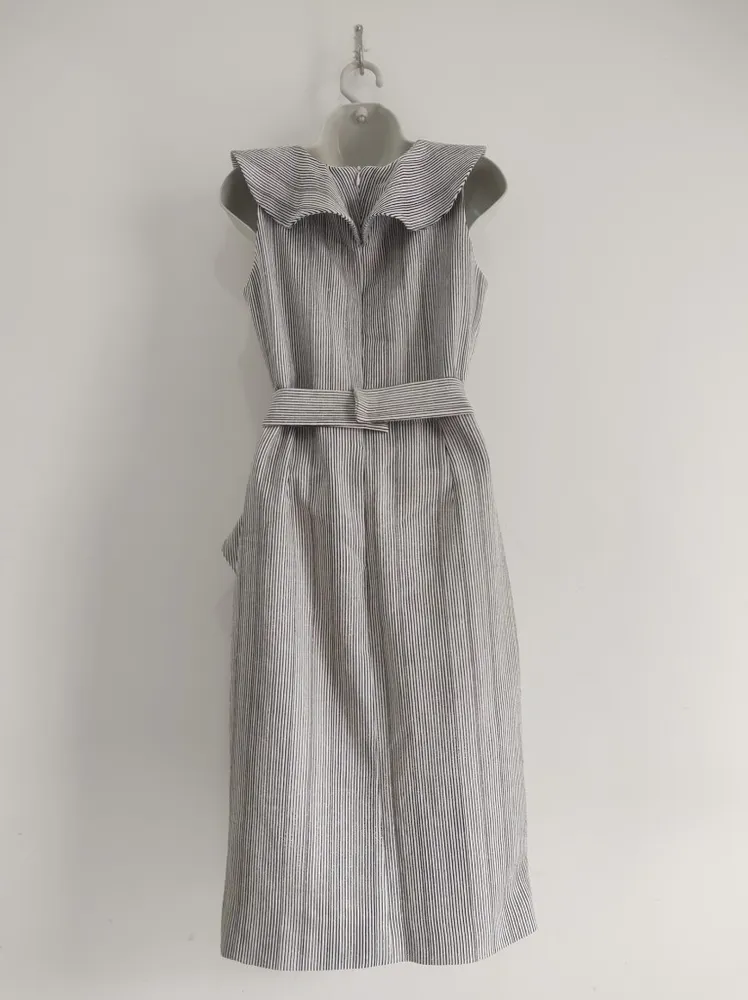 Vestido Listrado Midi Linho PatBo - Semi Novo - Tam. P