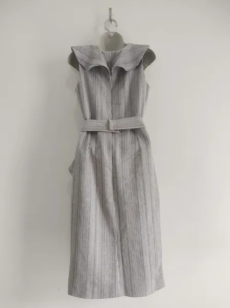 Vestido Listrado Midi Linho PatBo - Semi Novo - Tam. P