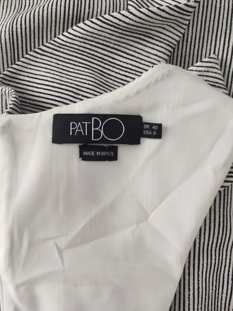 Vestido Listrado Midi Linho PatBo - Semi Novo - Tam. P