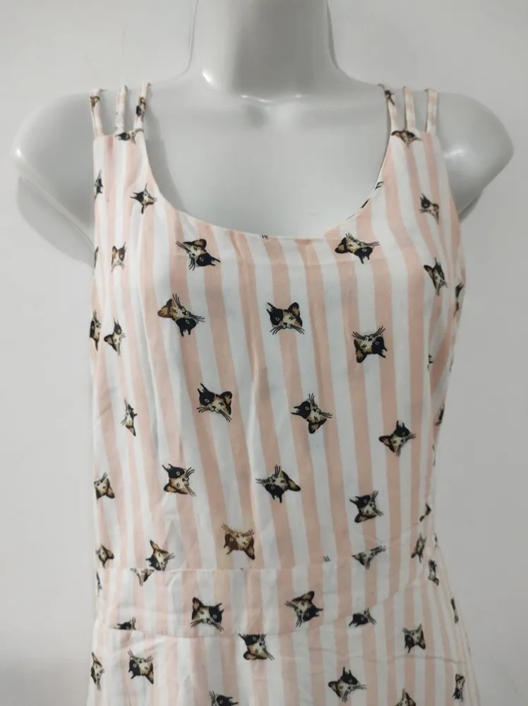 Vestido Estampa de Gatinhos - Tam. P