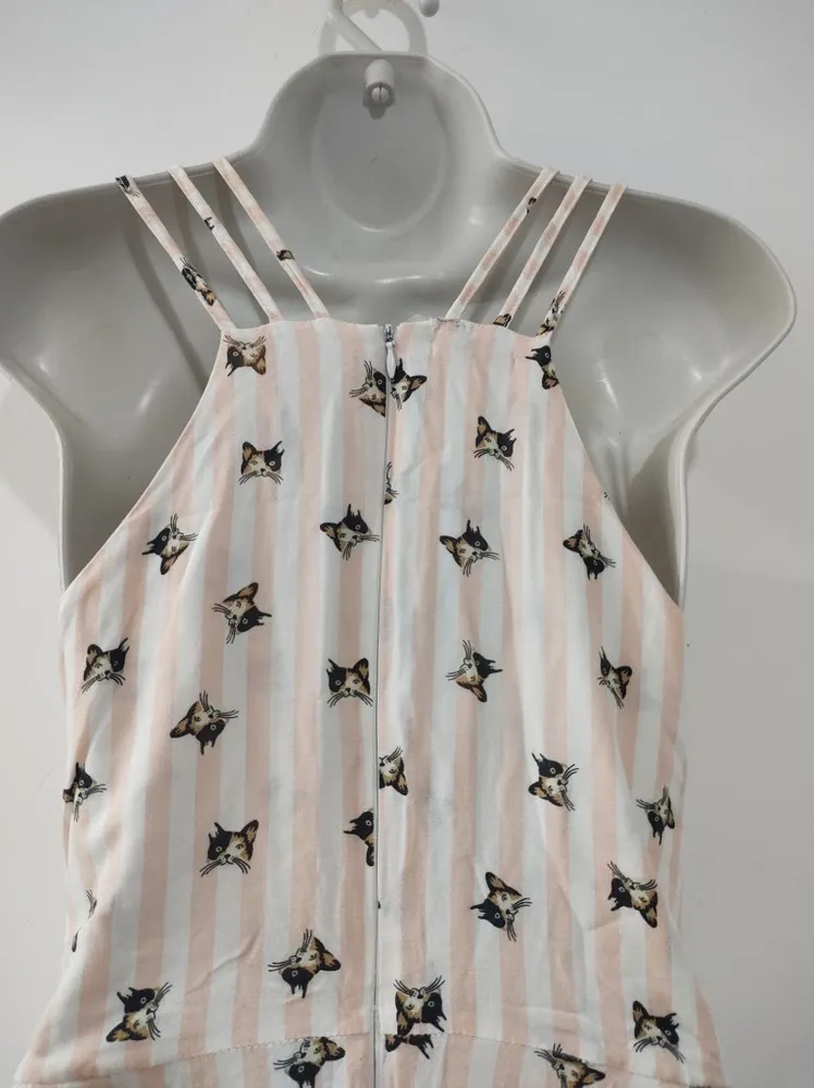 Vestido Estampa de Gatinhos - Tam. P
