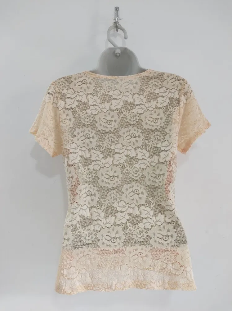 Blusa de Renda e Pérolas - Tam. P