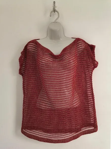Blusa Lã Vermelha e Dourada - Tam. GG