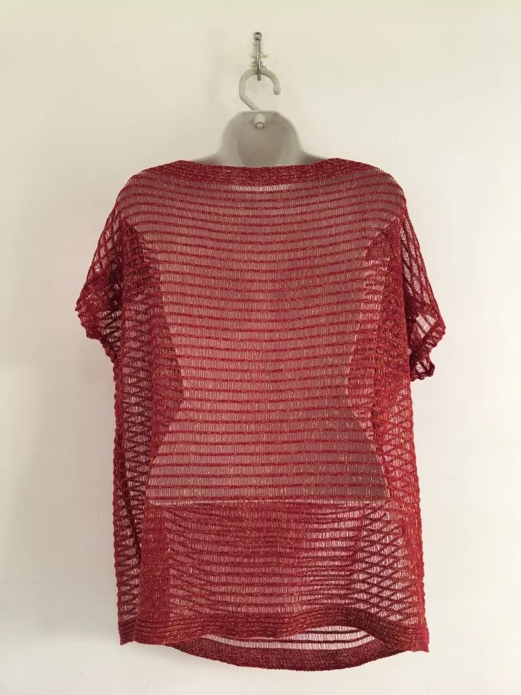Blusa Lã Vermelha e Dourada - Tam. GG