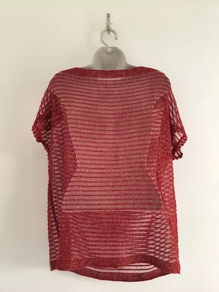 Blusa Lã Vermelha e Dourada - Tam. GG