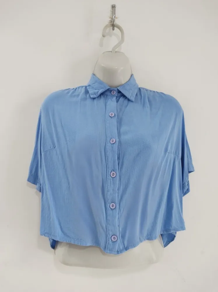Camisa Cropped Azul - Tam. M