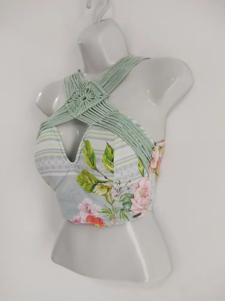 Cropped Estampado com Detalhe em Trama - Tam. M