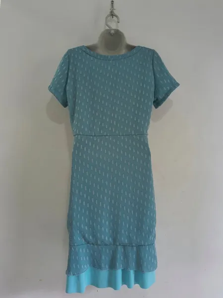 Vestido Azul Midi com Dourado Moda Evangélica- Tam. M
