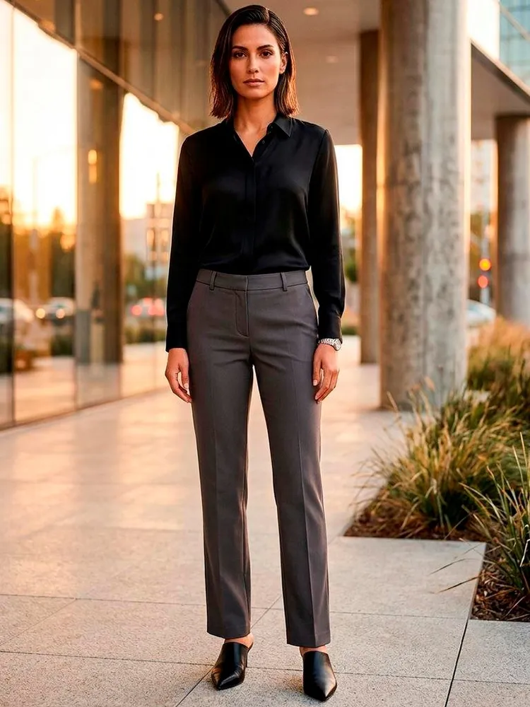 Calça de Alfaiataria Cinza Feminina da Barreds - Tam. 38