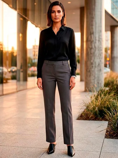 Calça de Alfaiataria Cinza Feminina da Barreds - Tam. 38