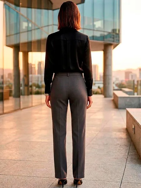 Calça de Alfaiataria Cinza Feminina da Barreds - Tam. 38
