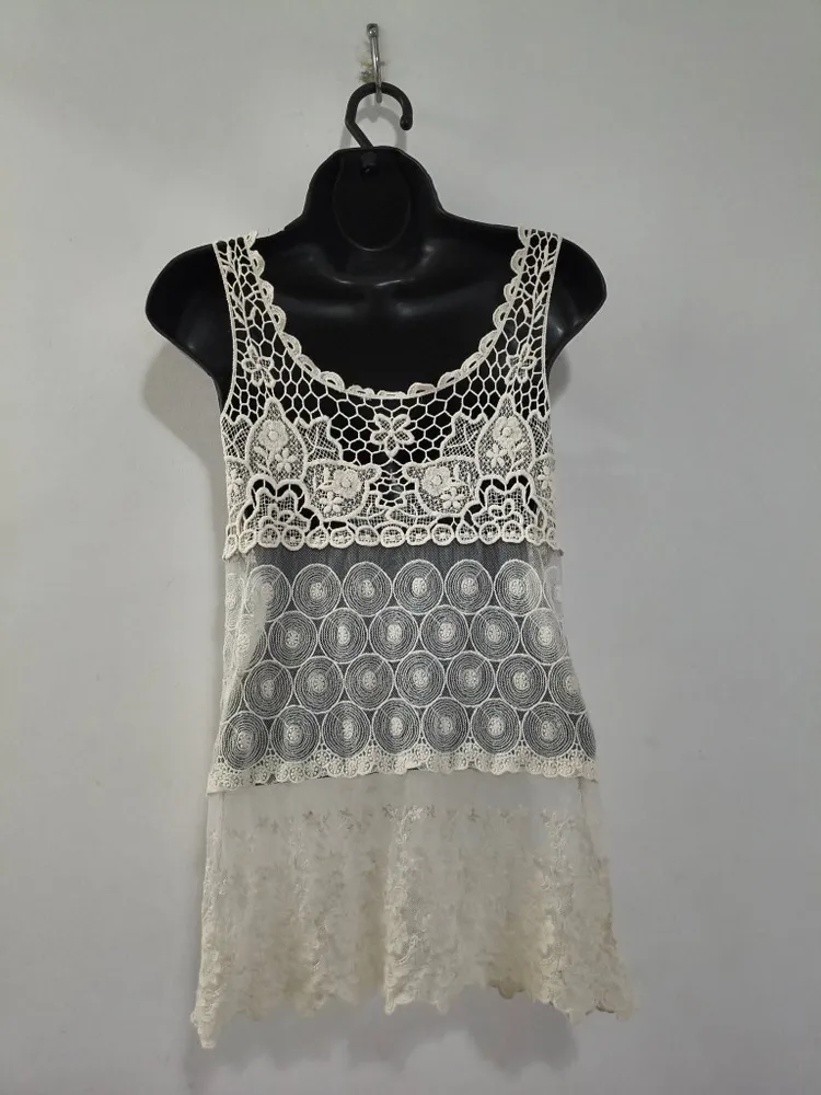 Regata Creme de Renda Boho - Tam. P