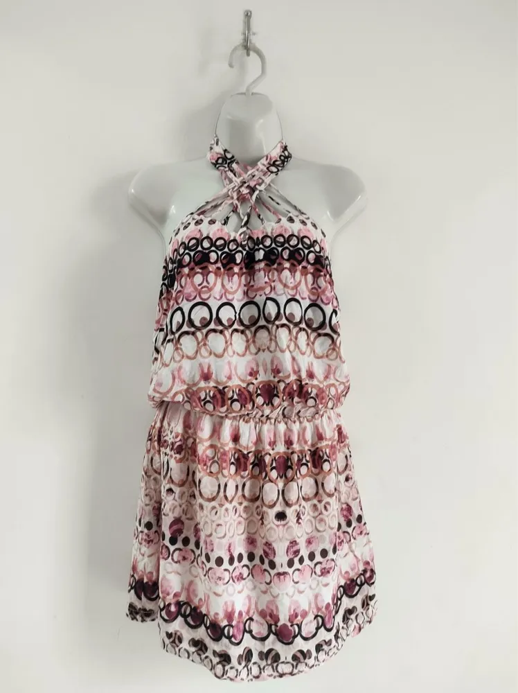 Vestido Estampado com Estampa Geométrica - Tam. P
