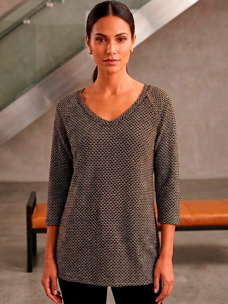 Blusa Feminina Preta e Dourada - Tam. M