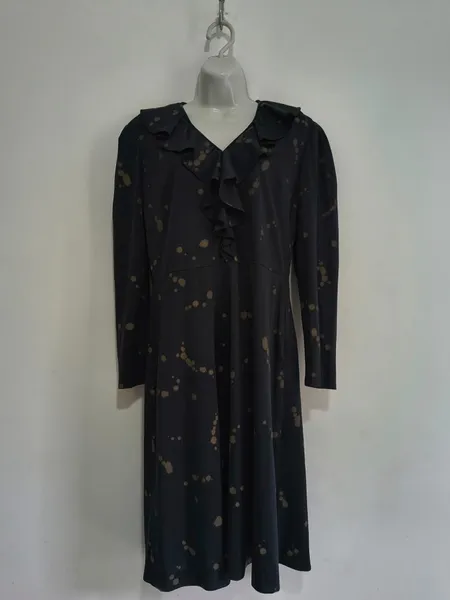Vestido Midi de Manga Longa e Babado - Vintage CGC  - Tam. G