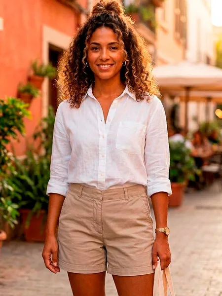 Shorts Feminino de Sarja Bege da Hering - Tam. 42