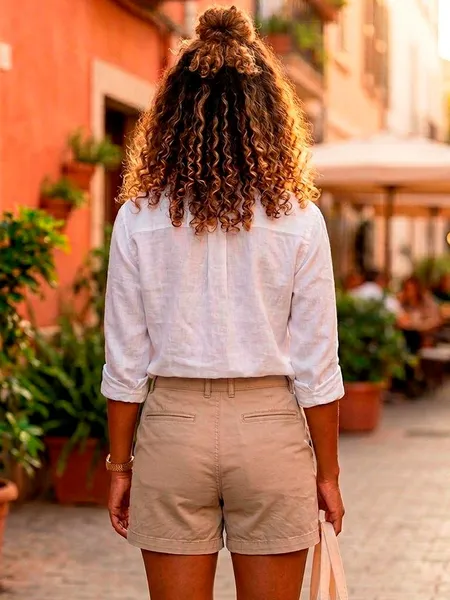 Shorts Feminino de Sarja Bege da Hering - Tam. 42