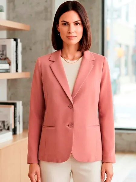 Blazer Feminino de Alfaiataria Rosa - Tam. P