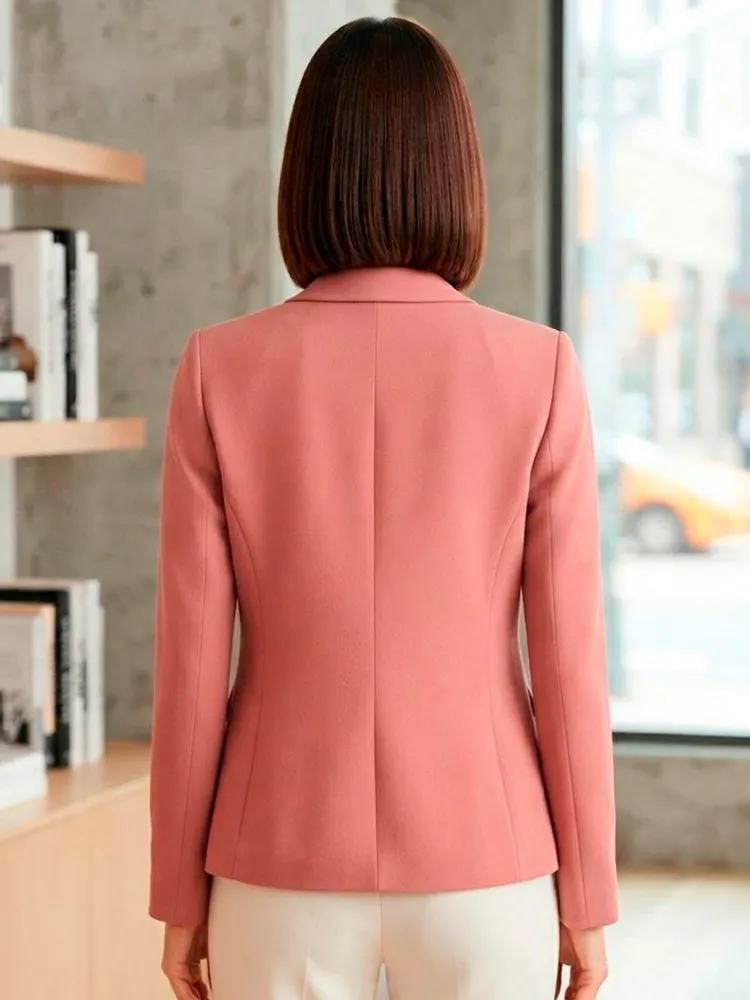 Blazer Feminino de Alfaiataria Rosa - Tam. P