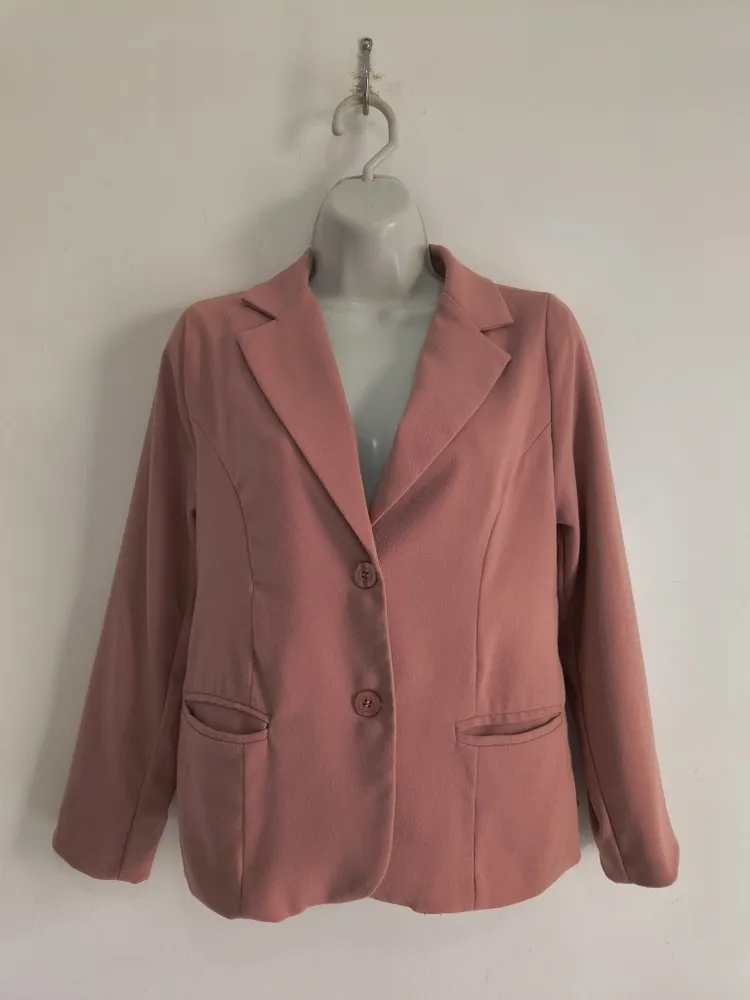 Blazer Feminino de Alfaiataria Rosa - Tam. P
