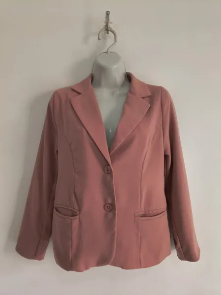 Blazer Feminino de Alfaiataria Rosa - Tam. P
